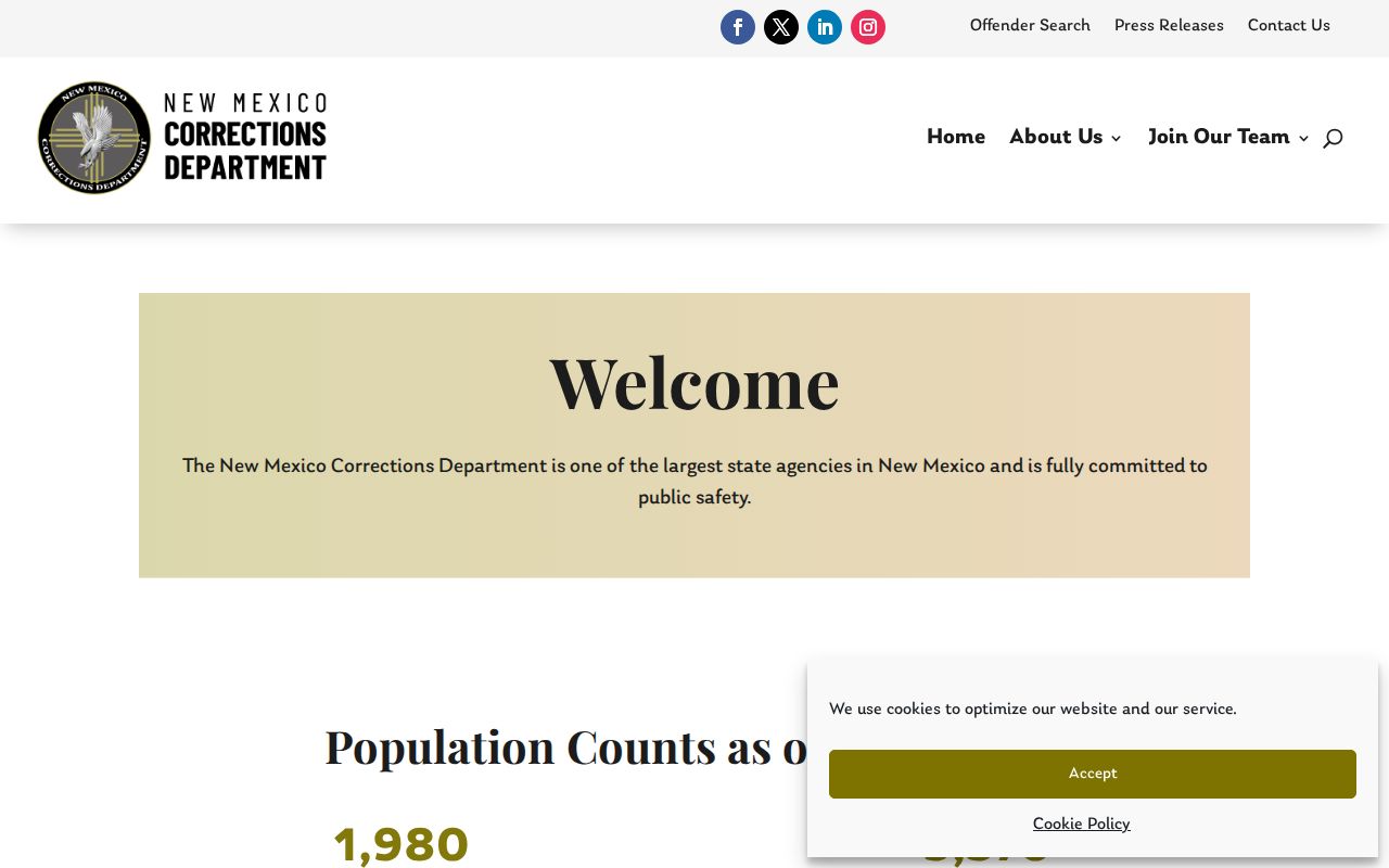 New Mexico Corrections Department source for released inmate records