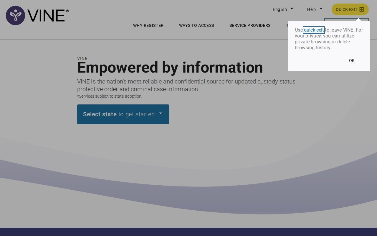 VINELink New Mexico released inmate notification selection